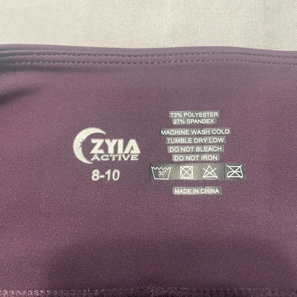 Zyia Blackberry Purple Light n Tight Hi Rise Moto Mesh Leggings Sz 8-10 - Picture 9 of 9